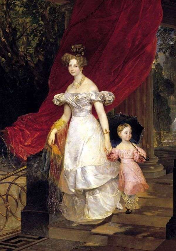 Vel的肖像。卷。Elena Pavlovna和她的女儿   Karl Bryullov