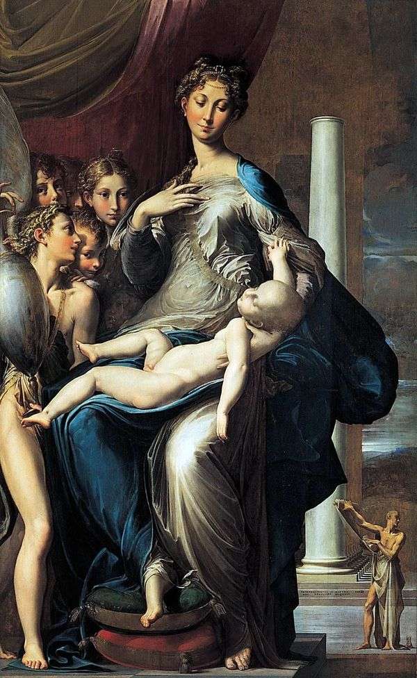 麦当娜和孩子与天使和圣 杰罗姆   弗朗切斯科Parmigianino