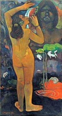 Hina，月亮女神和Te Fatou，地球精神（月球和地球）   Paul Gauguin