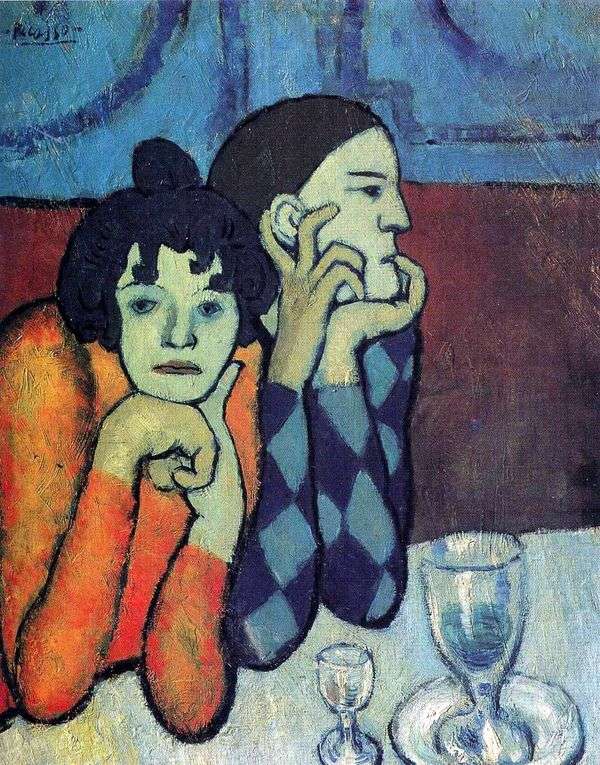 Harlequin和他的女朋友   Pablo Picasso