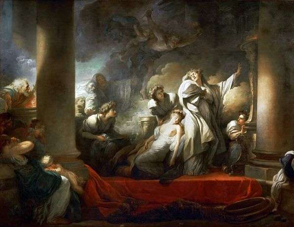 牧师Korez为了Calliroi而牺牲自己   Jean Honore Fragonard