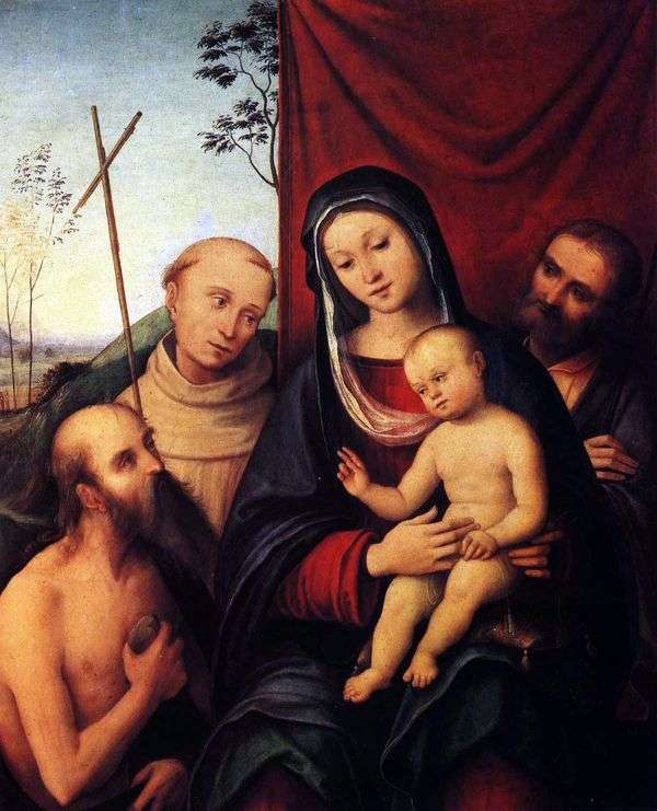 神圣家族与圣杰罗姆和阿西西圣弗朗西斯   科斯塔洛伦佐