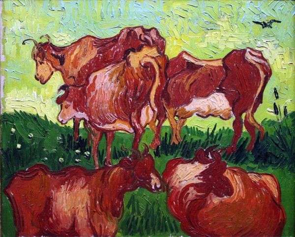 奶牛（在Jordaens之后）   Vincent Van Gogh