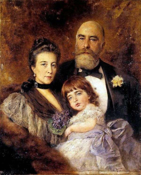 M. S. Volkov，S。N. Volkova和S. M. Volkov Manzey的集体肖像   Vladimir Makovsky
