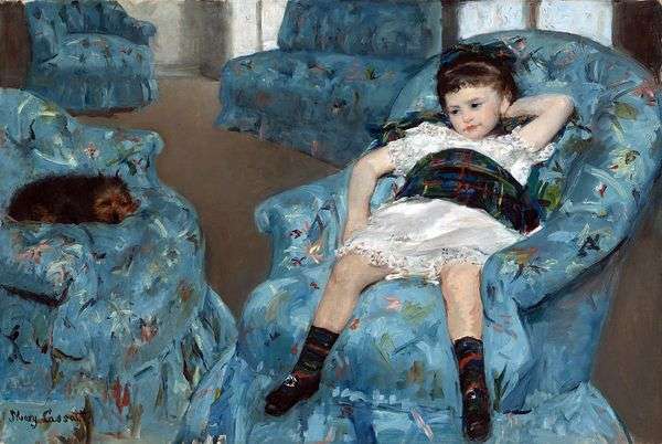 蓝色椅子的女孩   玛丽卡萨特