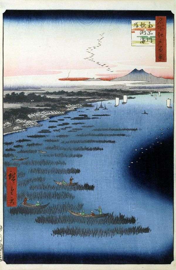 Samezukaigan海滩和南品川   Utagawa Hiroshige