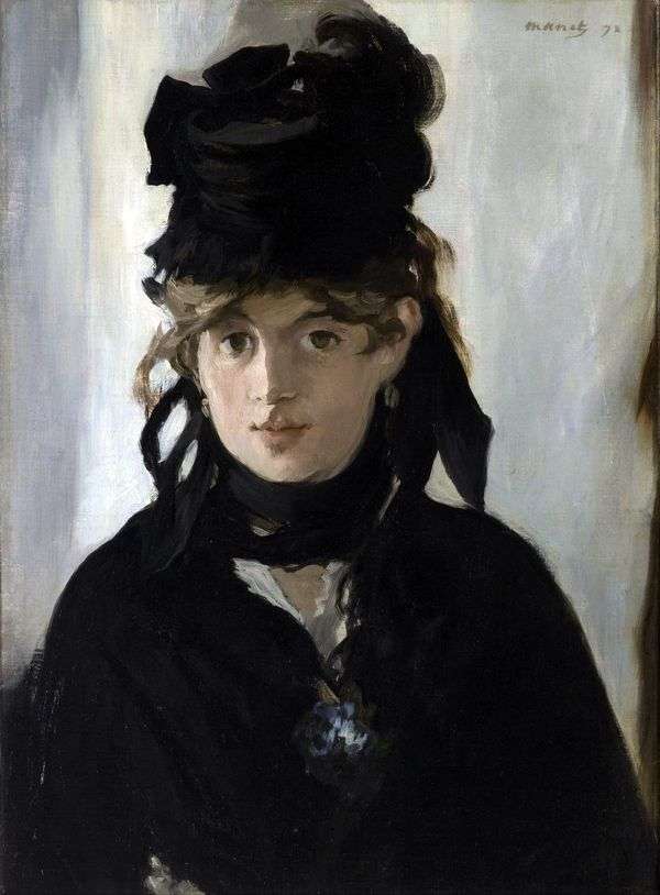Bertha Morisot带着一束紫罗兰   Edouard Manet