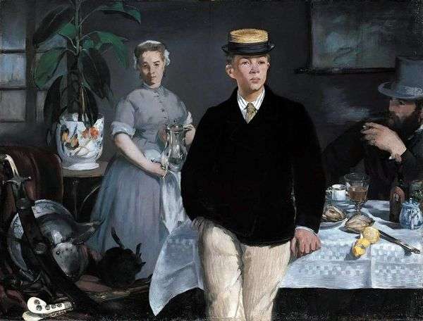 在车间吃早餐   Edouard Manet