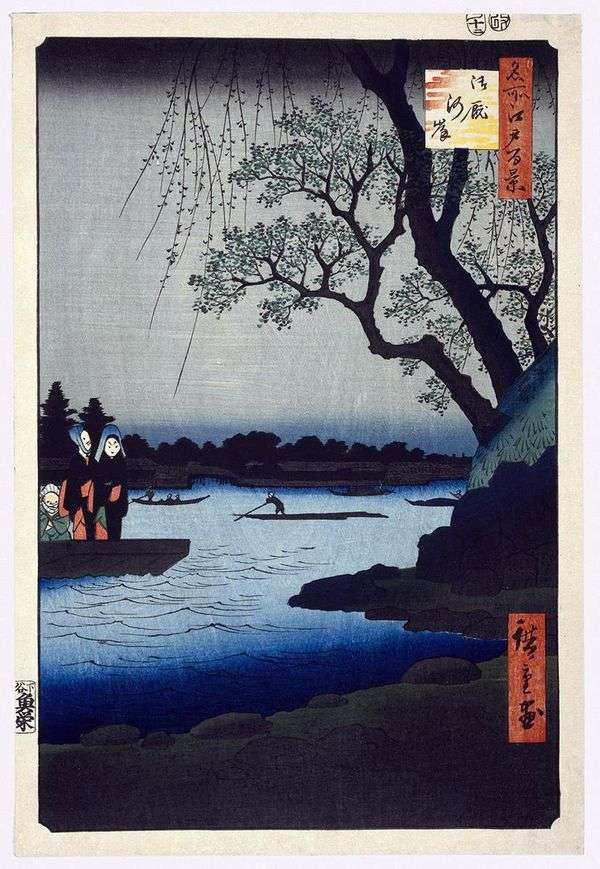 Ommayagashi Embankment   Utagawa Hiroshige