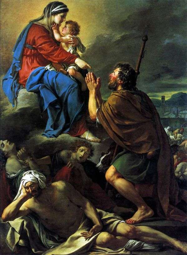圣罗克，祈祷圣母治疗受困的人   雅克   路易斯大卫