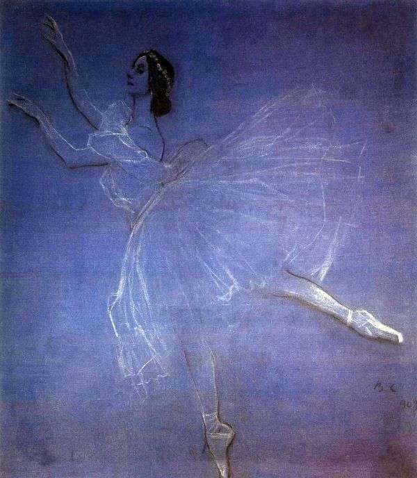 安娜帕夫洛娃在芭蕾舞剧Sylphes   Valentin Serov