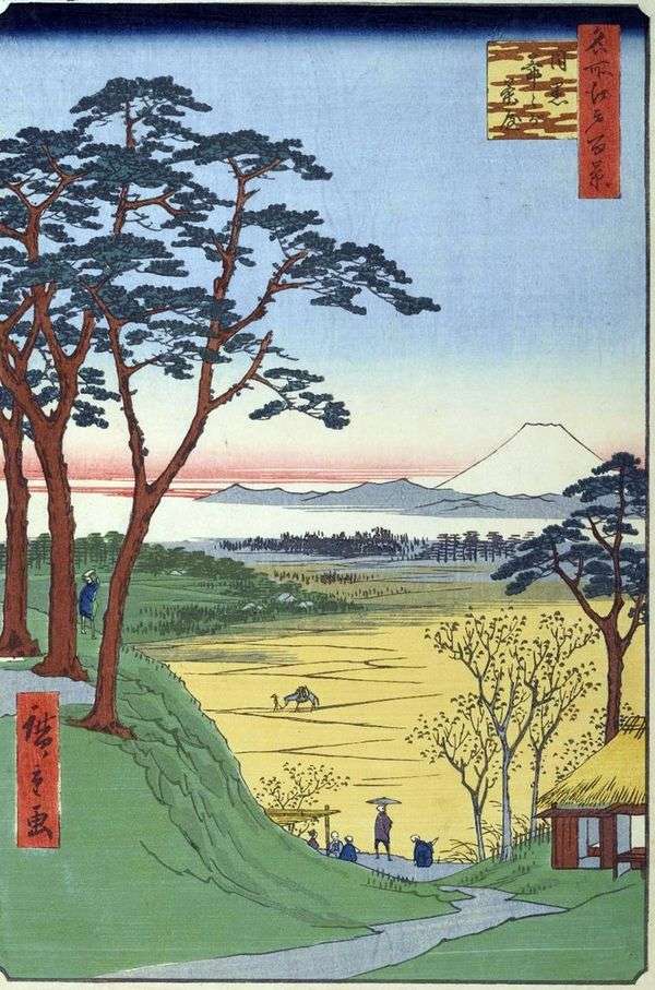在Meguro的茶Jitzygatyaya（祖父的商店）   Utagawa Hiroshige