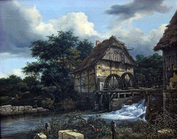两个水磨坊   Jacob van Ruisdal