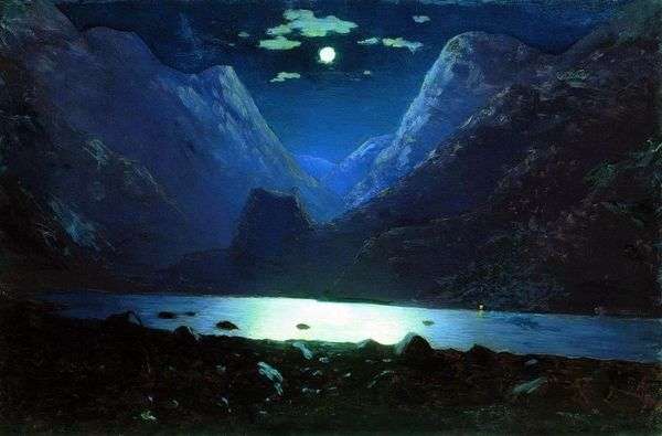 达里尔峡谷。月光之夜   Arkhip Kuindzhi