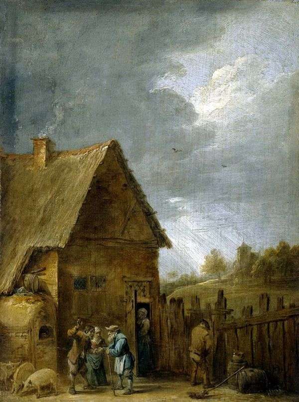 一个农民房子的院子   大卫Teniers
