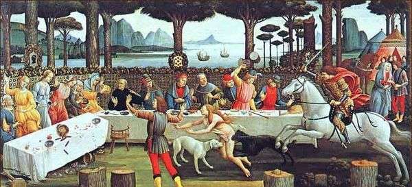 Nokla BoccaccioNastajo degli Onesti第三集   Sandro Botticelli