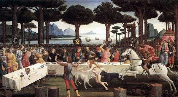 Onisti的Nastagio晚餐（Nastajo degli Onesti历史）   Sandro Botticelli