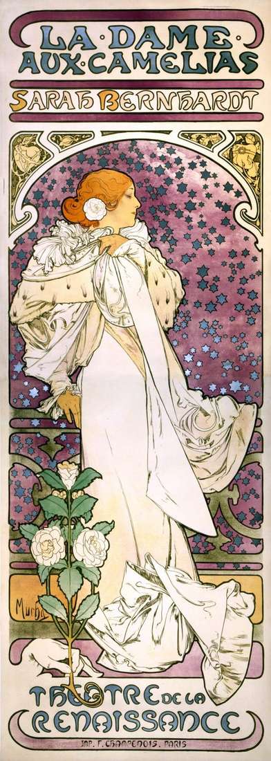 山茶花的夫人   Alphonse Mucha