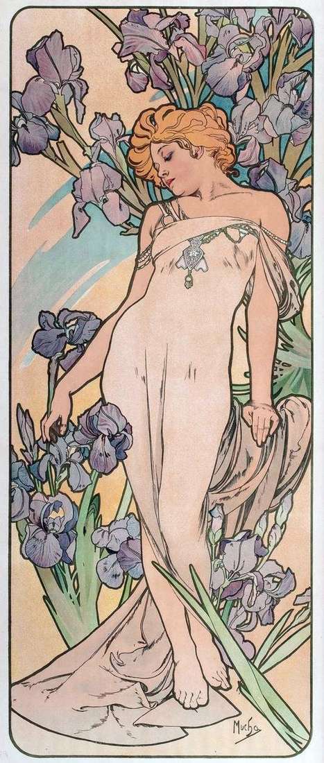Iris   Alphonse Mucha